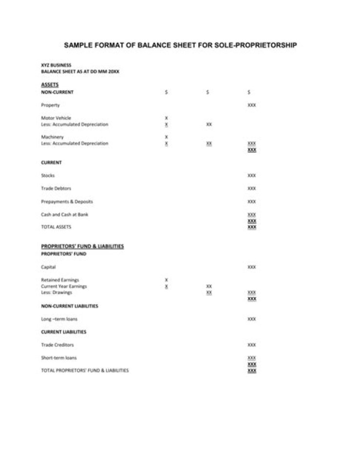 Does a sole prop need a balance sheet?