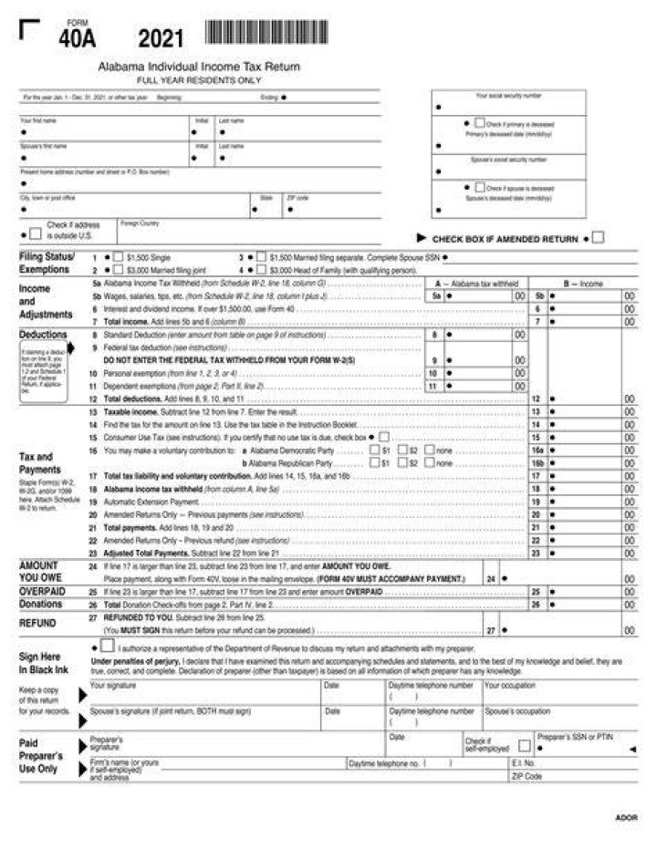 Where do I mail my Alabama 2017 tax return?